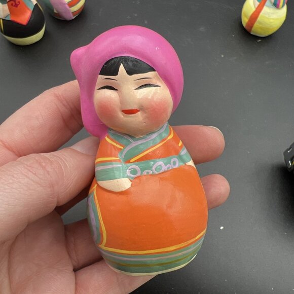 Vintage 3" Wuxi Huisang Clay Figurines Chinese Ladies set of 4 Handpainted. - Picture 12 of 14